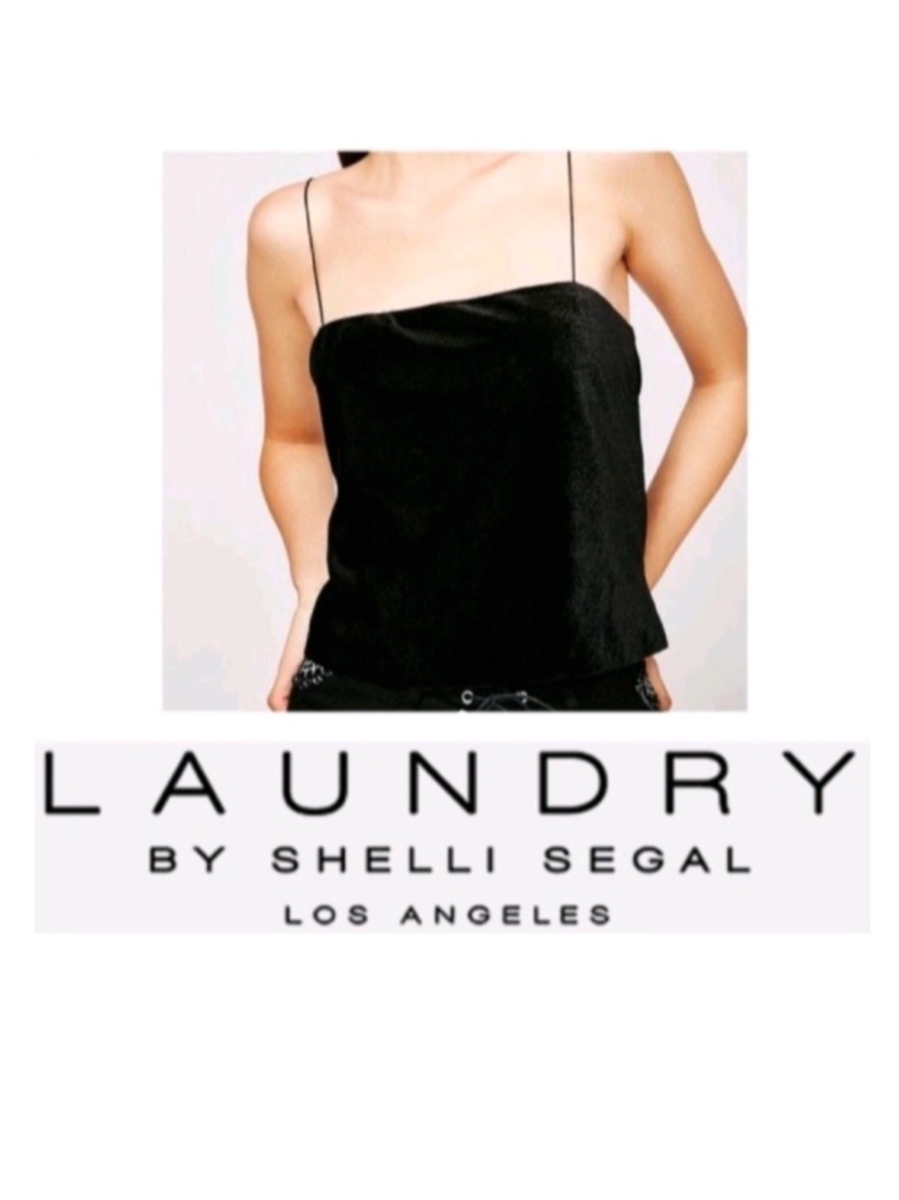 Laundry by Shelli Segal Los Angeles black velvet cami tank top blouse